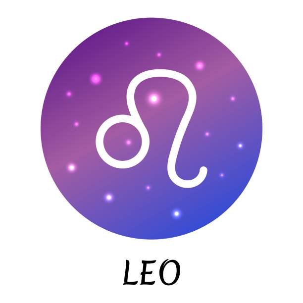 istock Zodiac sign Leo isolated. Vector icon. Zodiac symbol with starry gradient design. Astrological element 1347263844