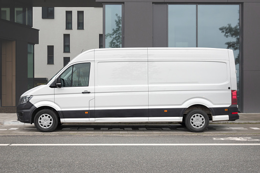 White Van Parked In The City