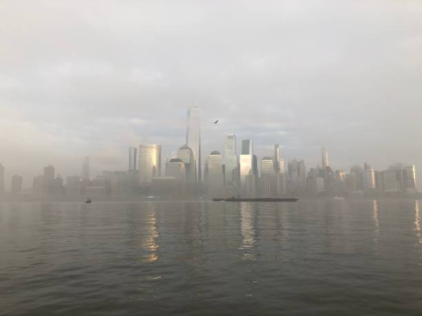 istock Foggy lower Manhattan landscape 1347266251