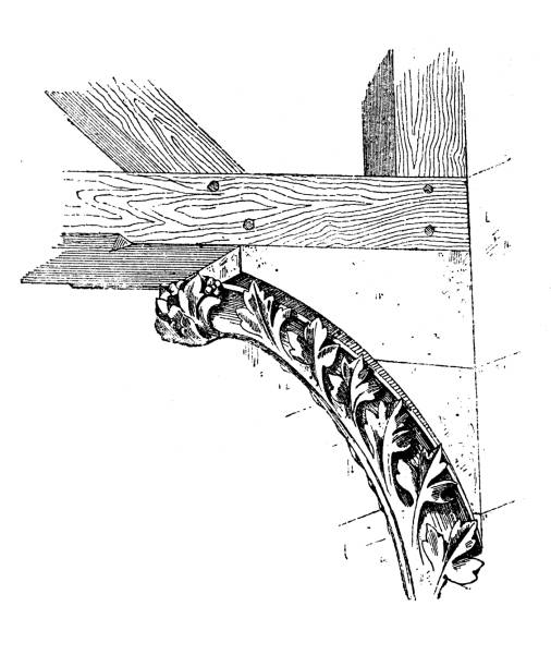 antike illustration: corbel (architektur) - corbel stock-grafiken, -clipart, -cartoons und -symbole