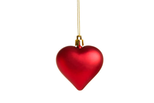 istock Red hearts for Christmas decoration isolated on white background. 1347271456