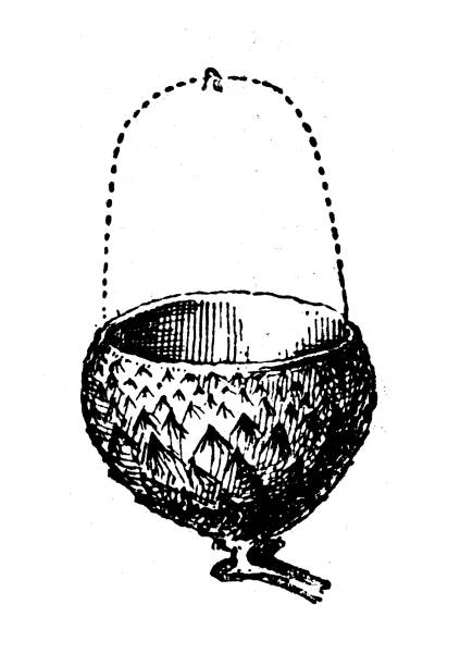 ilustraciones, imágenes clip art, dibujos animados e iconos de stock de ilustración antigua: cúpula de bellota - cupule