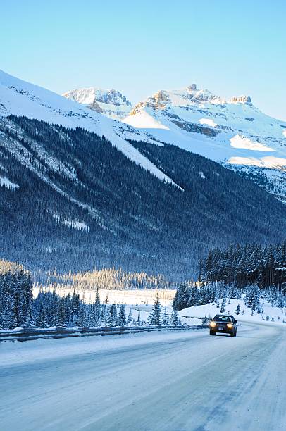 istock Highway in Winter through mountains little traffic 134727591