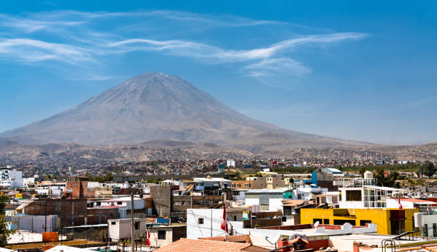istock Misty Volcano seen from Yanahuara in Arequipa, Peru 1347277569
