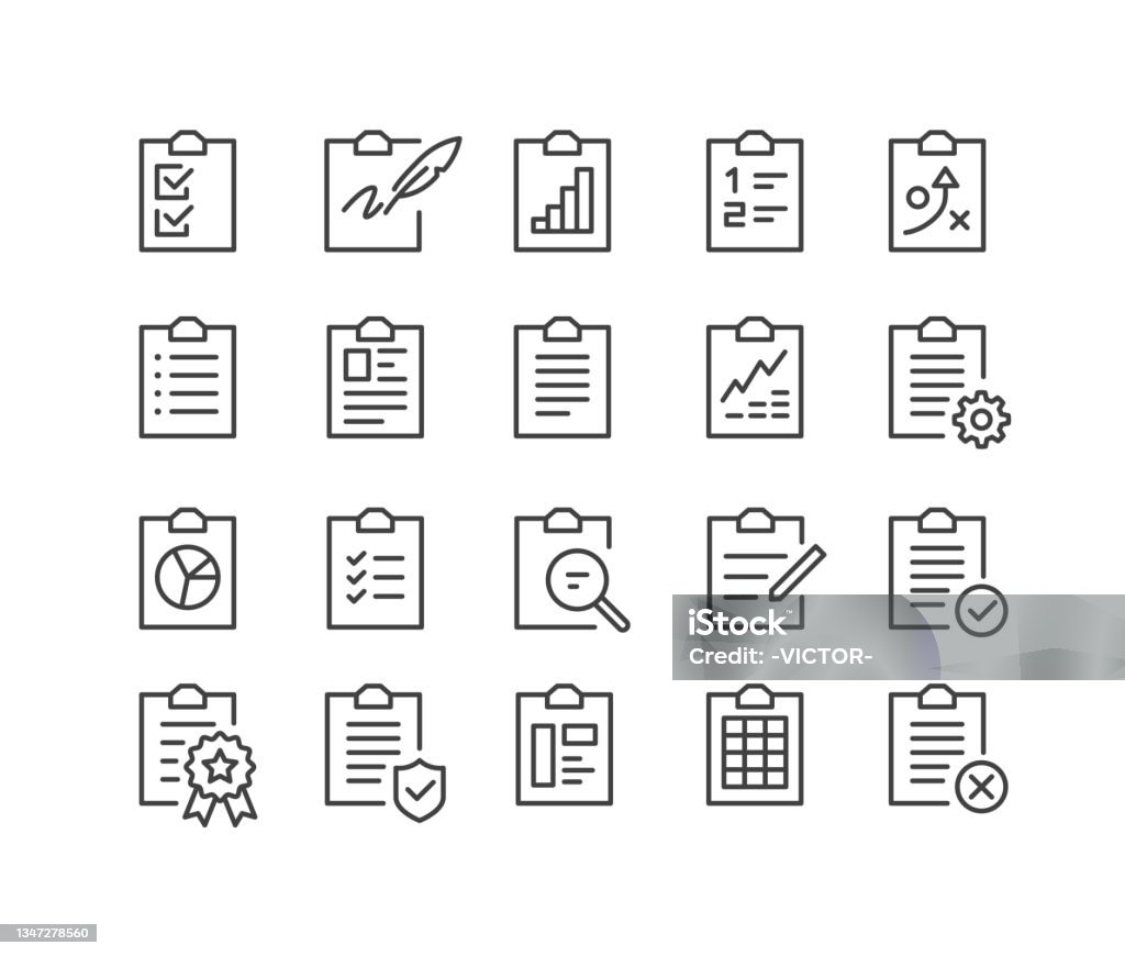 Clipboard Icons - Classic Line Series - Royalty-free Pictogram vectorkunst