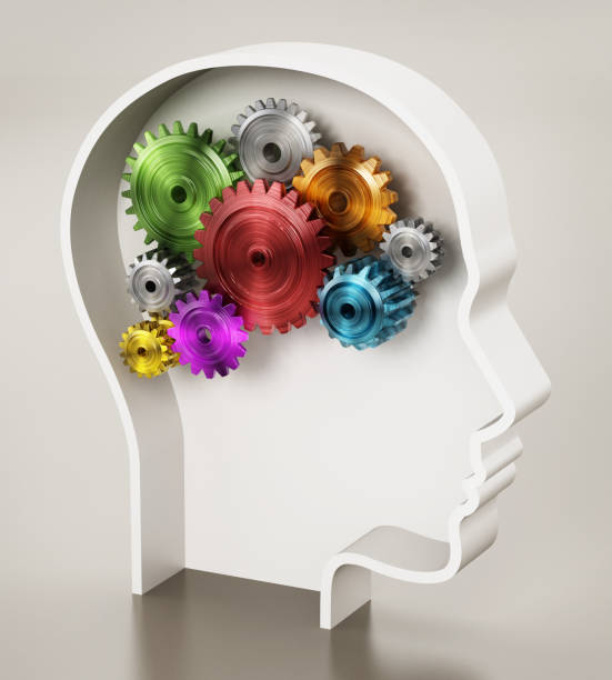 istock Colorful gears in motion inside the head 1347279259