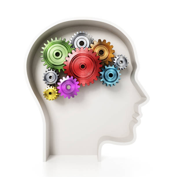 istock Colorful gears in motion inside the head 1347279285