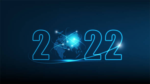 ilustrações de stock, clip art, desenhos animados e ícones de new year 2022 global technology network connection - mundial 2022