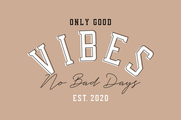 istock Good vibes slogan for t-shirt design. Slogan typography for tee shirt and apparel. Vector 1347286877