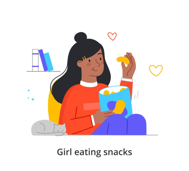 1,201 Eating Chips Illustrations & Clip Art - iStock | Woman eating chips,  Man eating chips, People eating chips
