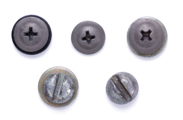 istock Set of old metal screw head tool isolated at white background 1347293030