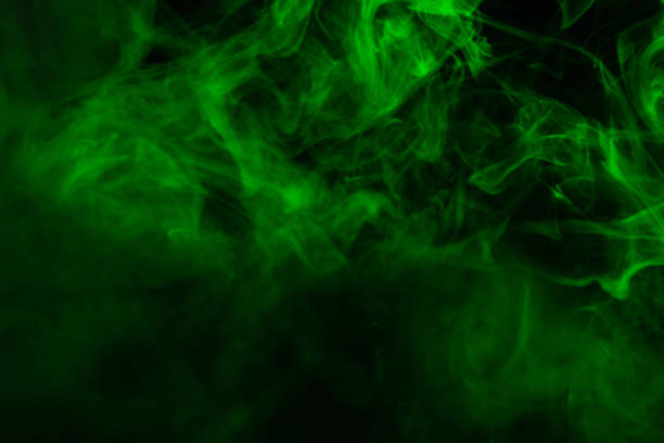 istock Green steam on a black background. 1347293797
