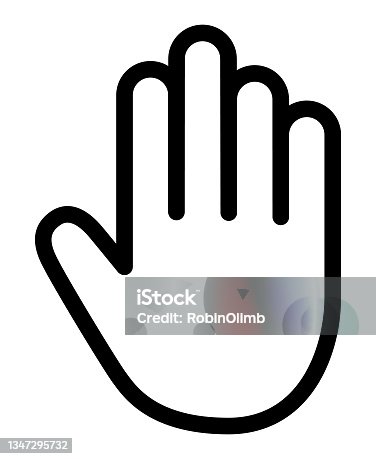 istock Black Outline Hand Icon 1347295732