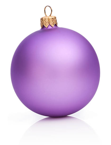 istock Christmas Purple Ball Isolated on white background 134729717