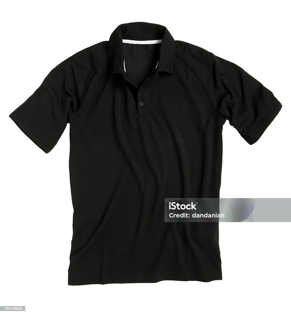 Camisa de polo preta - Foto de stock de Algodão - Material Têxtil royalty-free
