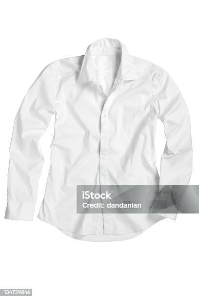 Camisa Blanca Clipping Path Borde De Corte Foto de stock y más banco de imágenes de Adulto - Adulto, Blanco - Color, Camisa