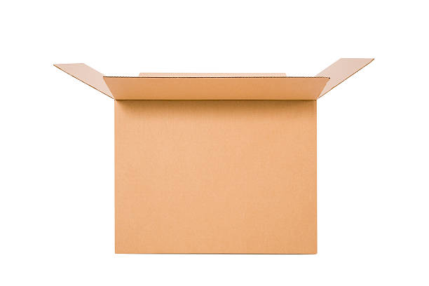 cardboard box open - clipping path open the box, something inside ? Opening stock pictures, royalty-free photos & images