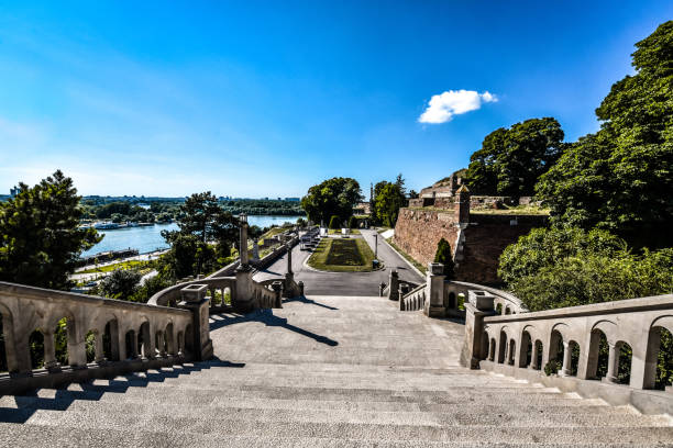 Terraces Above Danube River In Kalemegdan, Belgrade, Serbia