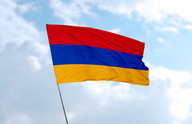 flag of armenia - ermeni bayrağı stok fotoğraflar ve resimler