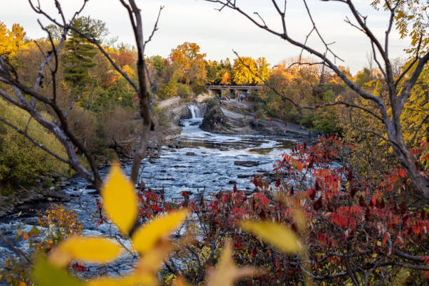 istock The Hog's Back Falls in Canada. Fall season in park with waterfalls and river 1347302354