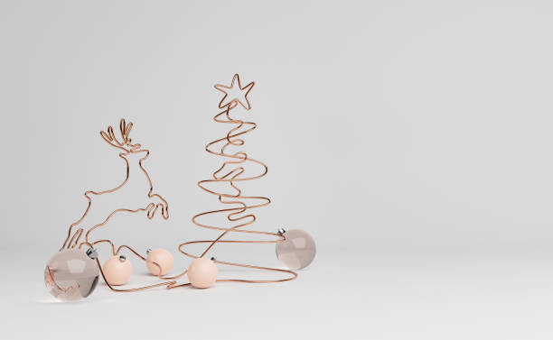 wire in the shape of a Christmas tree and reindeer