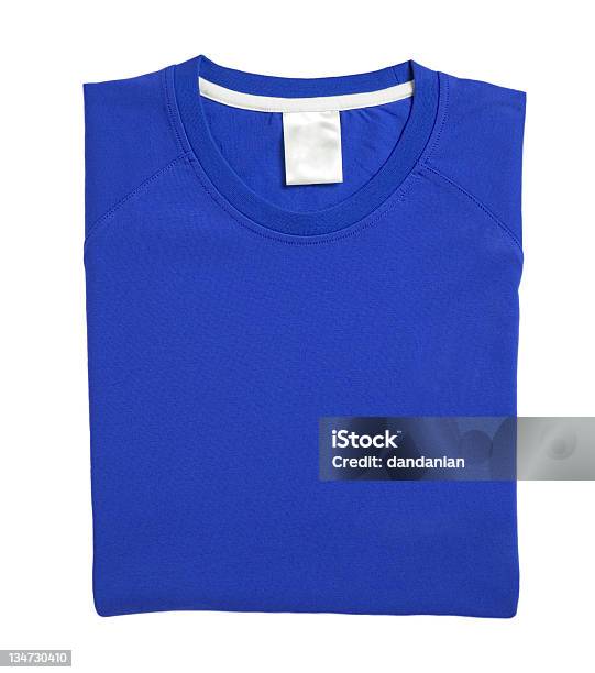 Blue Tshirt Stock Photo - Download Image Now - Folded, Blue, T-Shirt