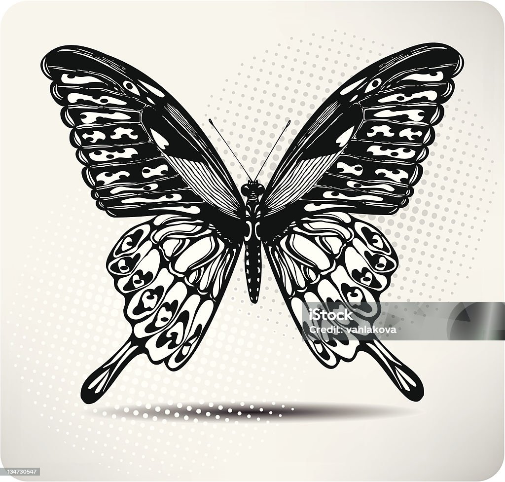 Бабочка Рука drawing.Vector - Векторная графика Бабочка роялти-фри