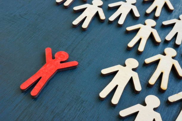 istock A unique figurine stay out from the crowd. Be active and initiative. 1347305664