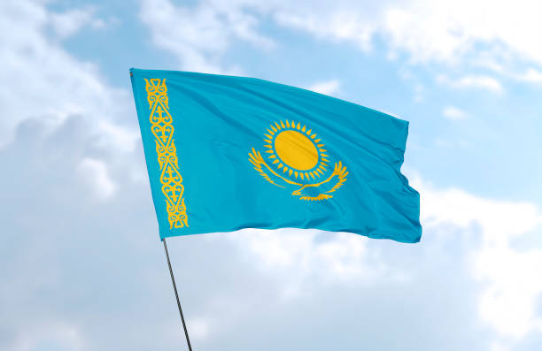 カザフスタンの国旗 - カザフスタン ストックフォトと画像