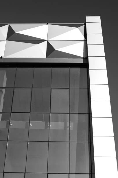 istock Geometric architectural elements with a modern minimalist facade. abstract urban modern exterior in vibrant color. Minimalism. 1347306162