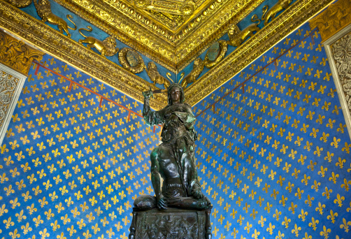 Italy,Tuscany,Florence,the Donatello's Judith and Holofernes statue in Palazzo Vecchio inside