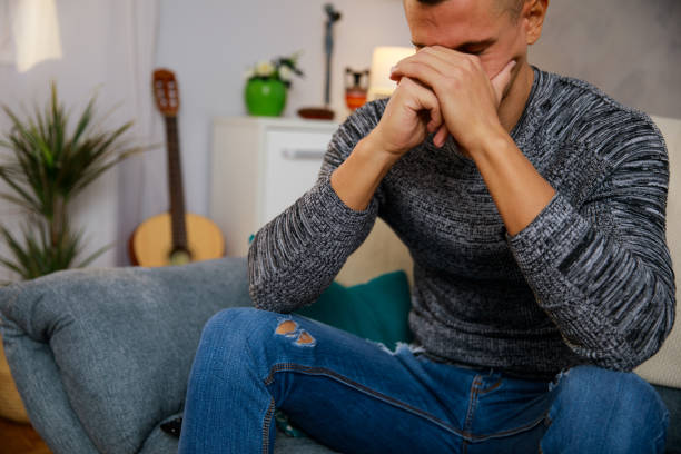 istock Fighting with negative emotions and battling mental health problems 1347313751