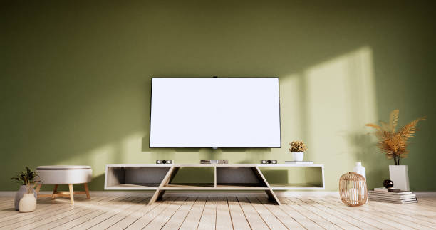 istock Cabinet in modern green empty room zen style,minimalist designs. 3D rendering 1347314993