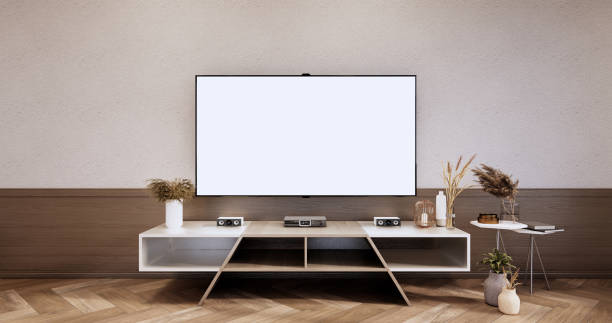 istock cabinet and arm chair,decoration plants, Modern empty room ,minimal designs. 3D rendering 1347315063