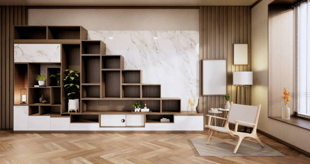 istock Interior, Cabinet in modern empty room on Livingroom. 3d rendering 1347315242