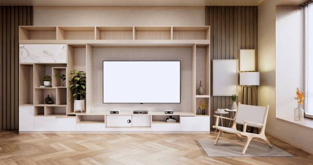 istock Interior, Cabinet in modern empty room on Livingroom. 3d rendering 1347315254