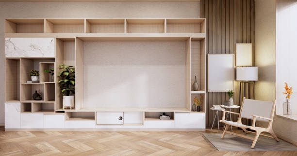 istock Interior, Cabinet in modern empty room on Livingroom. 3d rendering 1347315294