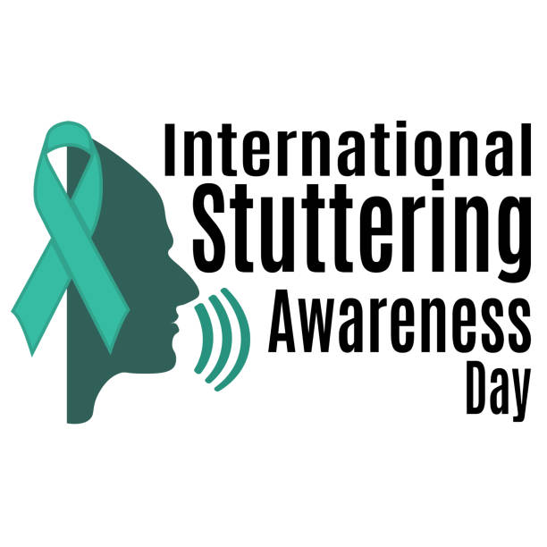 ilustrações de stock, clip art, desenhos animados e ícones de international stuttering awareness day, idea for poster, banner, flyer or postcard - glitch stutter