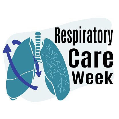 Respiratory Care Week, idea for a banner, poster, flyer or postcard on a medical theme vector illustration