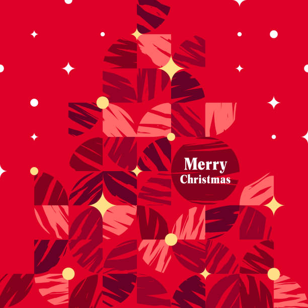 Geometric Christmas tree vector art illustration