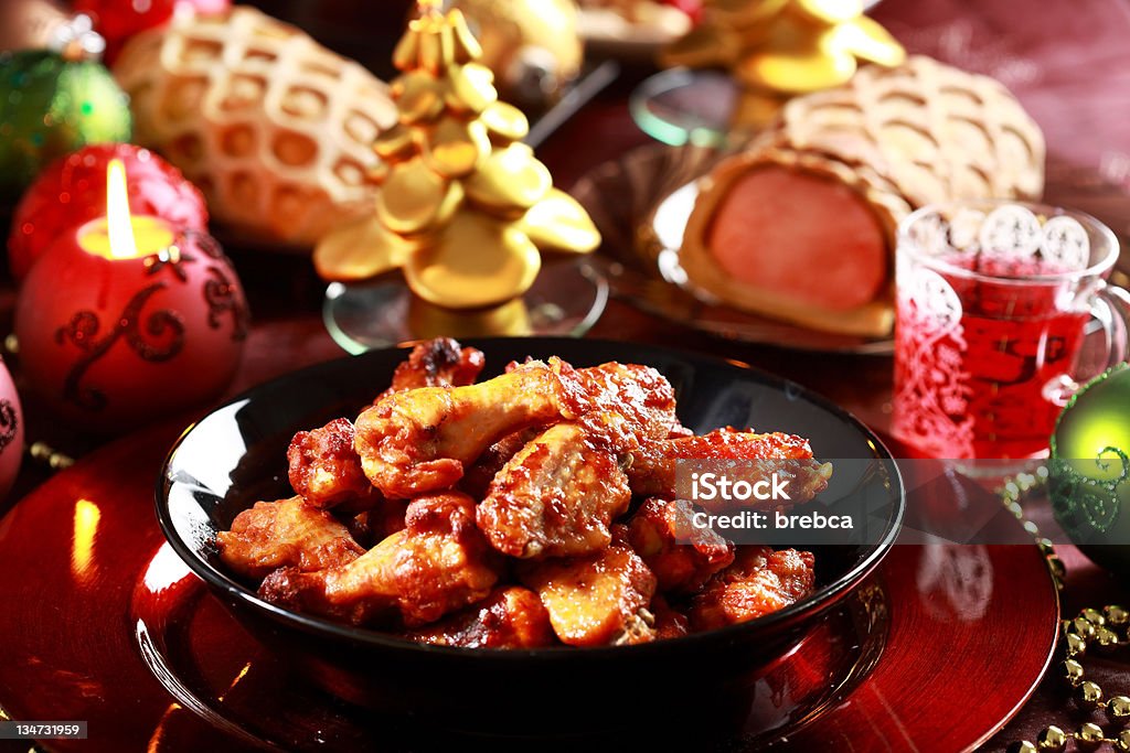 Hot chicken wings Hot chicken wings for Christmas Chicken Wing Stock Photo