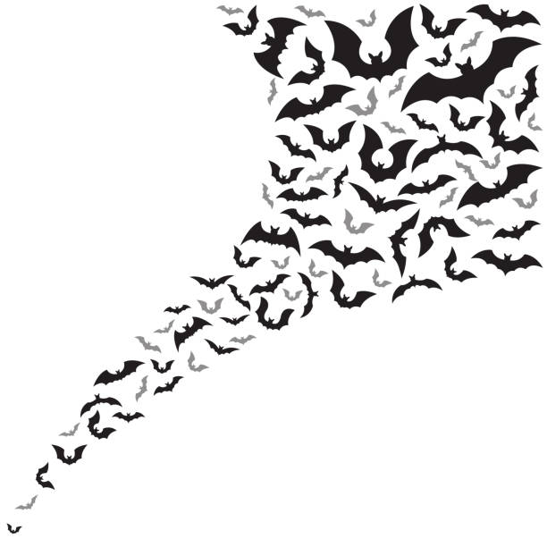 Flying bats flock Flying bats flock,vector illustration.
EPS 10. flock of bats stock illustrations