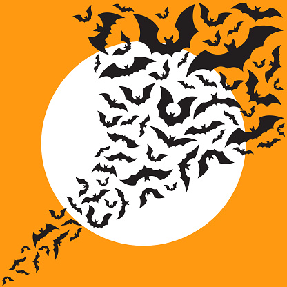 Flying bats flock,vector illustration.
EPS 10.