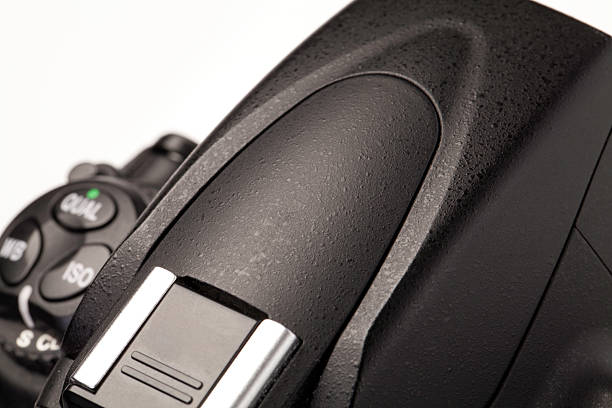 DSLR camera with detail stock photo