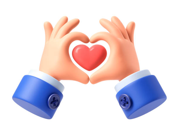 istock Finger Heart gesture and red Heart 1347326774