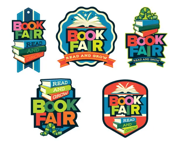 Vector illustration of Book Fair Logo, Badge and Shield