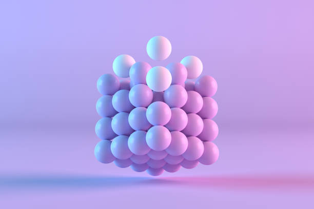 istock 3d sphere block cube shape, teamwork, ideas, business concept, neon lighting 1347330814