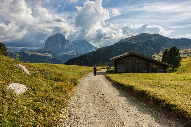 istock Hiking on the iconic outdoors landscape on the Dolomites 1347331291