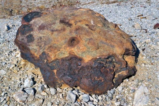 iron ore lies on the surface of the earth near the mine