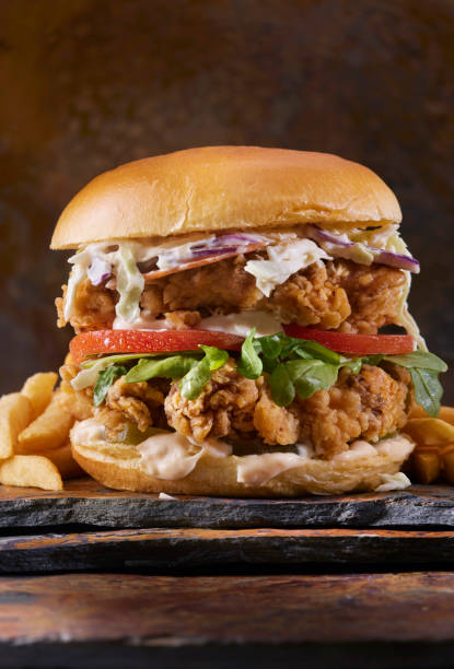 istock The Ultimate Double Spicy Crispy Fried Chicken Burger 1347338187